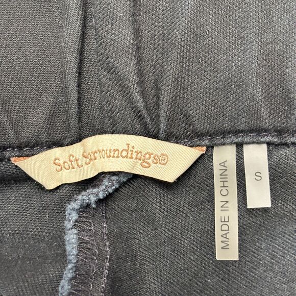 Soft Surroundings Pants Women Small Black Metro Denim Snap Ankle Steampunk Goth - Picture 5 of 8